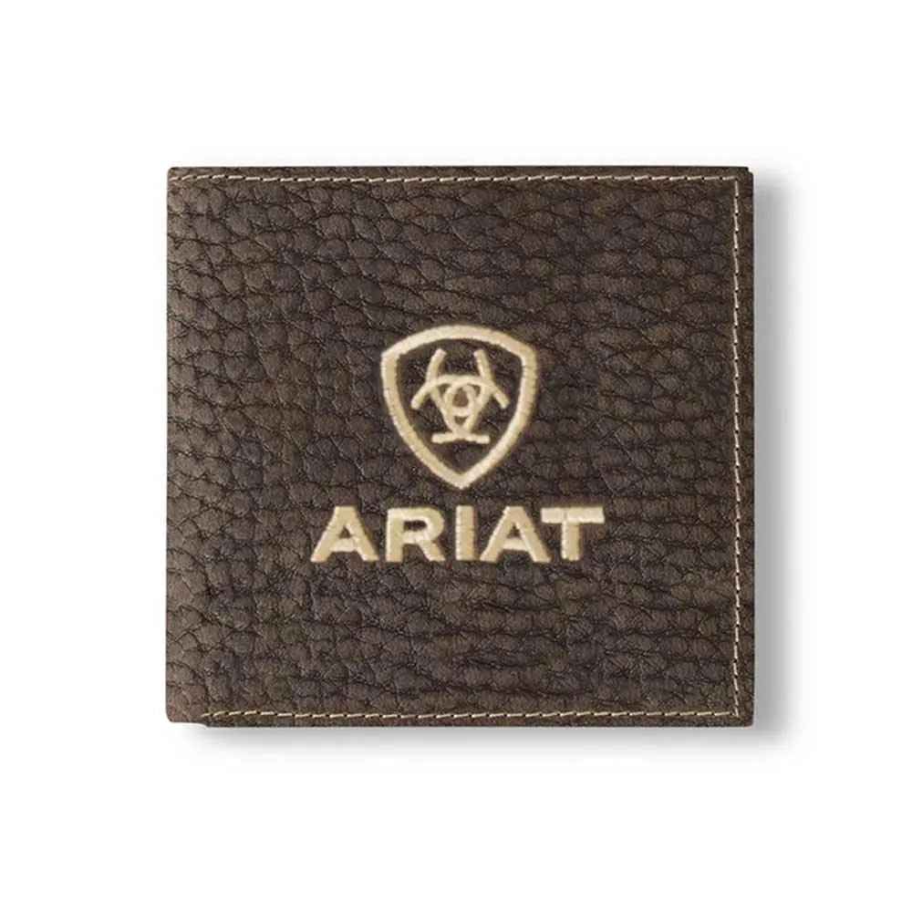 Ariat Embroidered Shield Genuine Bullhide Leather (Brown) - Men's Bifold Wallet featured in the Veloura style edit