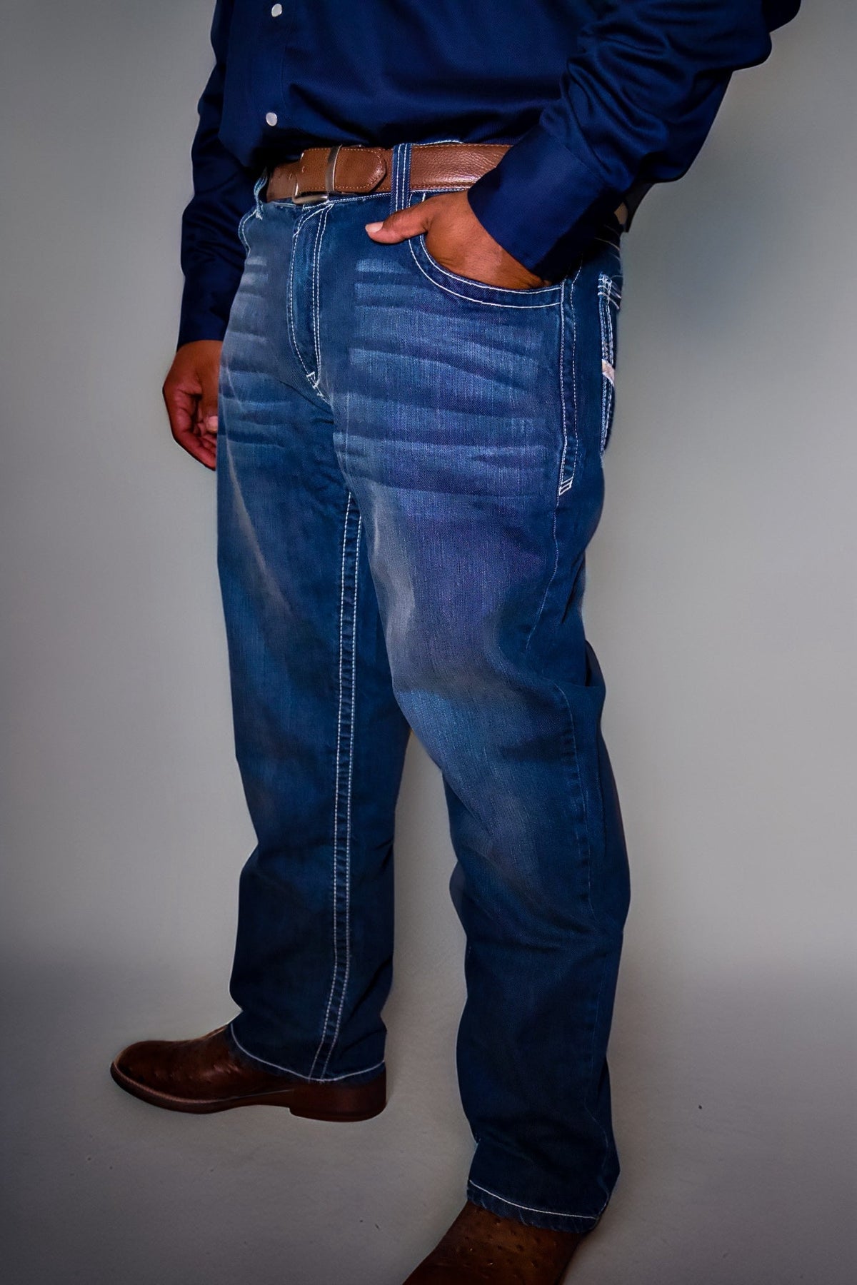 Men’s flame-resistant bootcut work jeans from Veloura Menswear