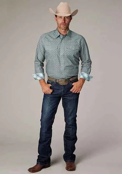 Roper 2019 Silver Spring Foulard (Grey) - Men's Western Shirt