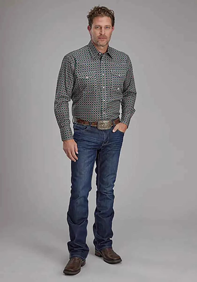 Roper Oak Forest Acorn Foulard (Brown) - Men's Western Shirt