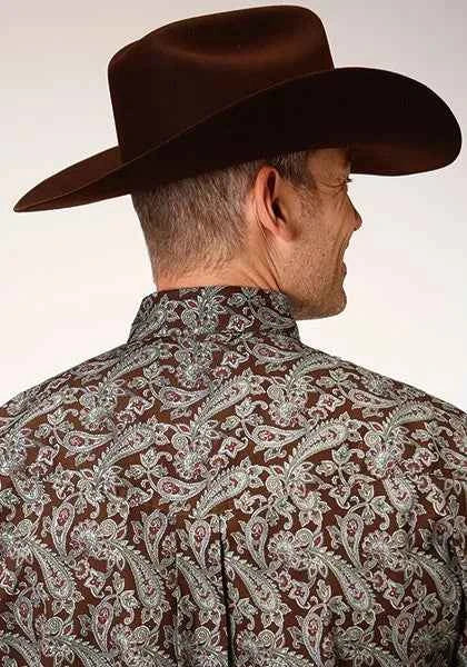 Roper 1218 Pine Paisley (Brown) - Men's Western Shirt