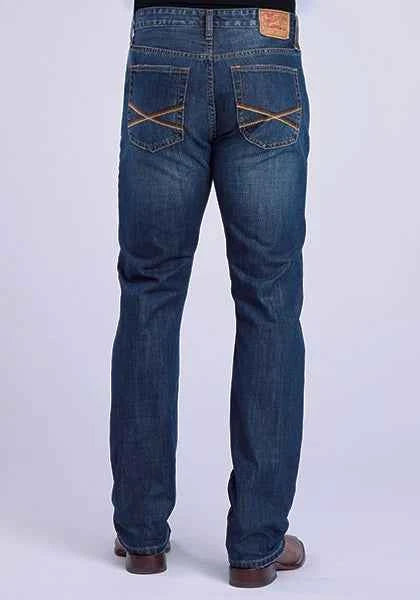 Stetson 1210 Straight Fit (Brown/Dark Wash) - Men's Jeans