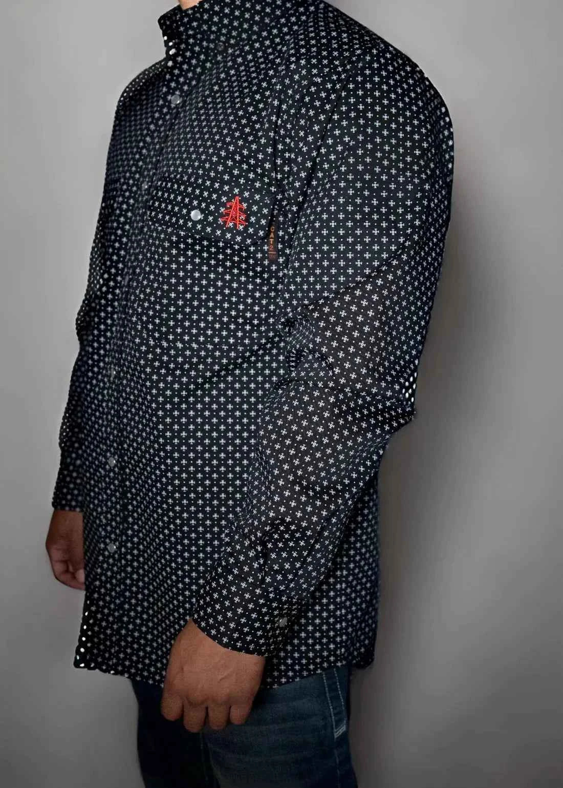 FR Pearl Snap Work Shirt - Reaper Black