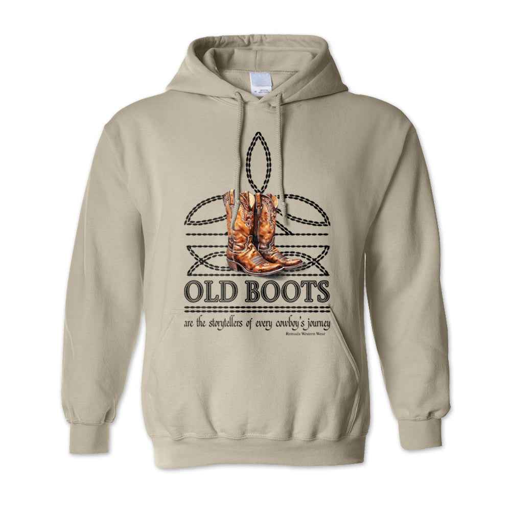 OLD BOOTS Cowboy - Adult Men's Western Pullover Hoodie