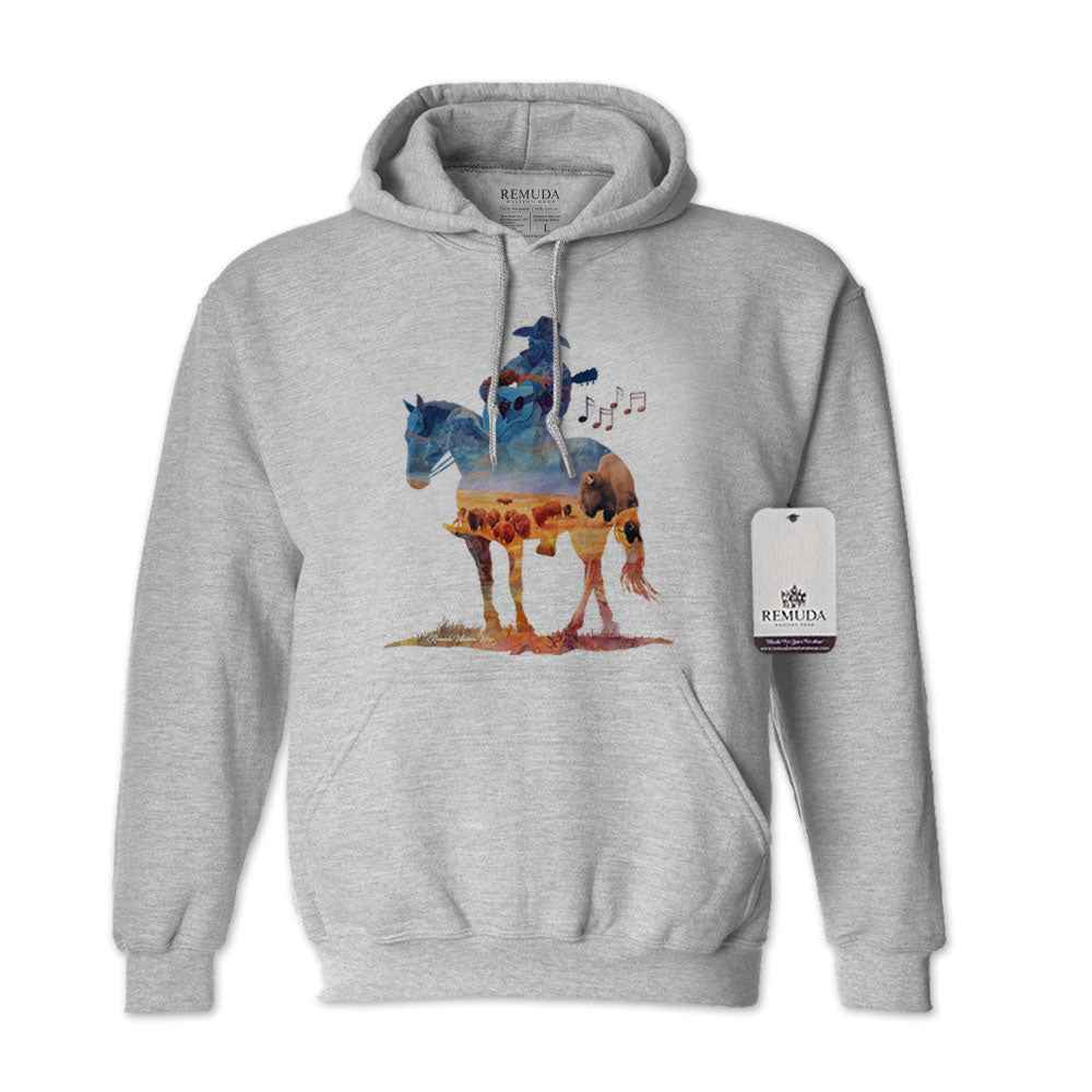 Where The Buffalo Roam - Adult Unisex Western Watercolor Hoodie