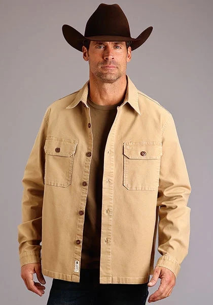 Stetson tan stretch canvas men's jacket from Veloura's latest Western menswear arrivals