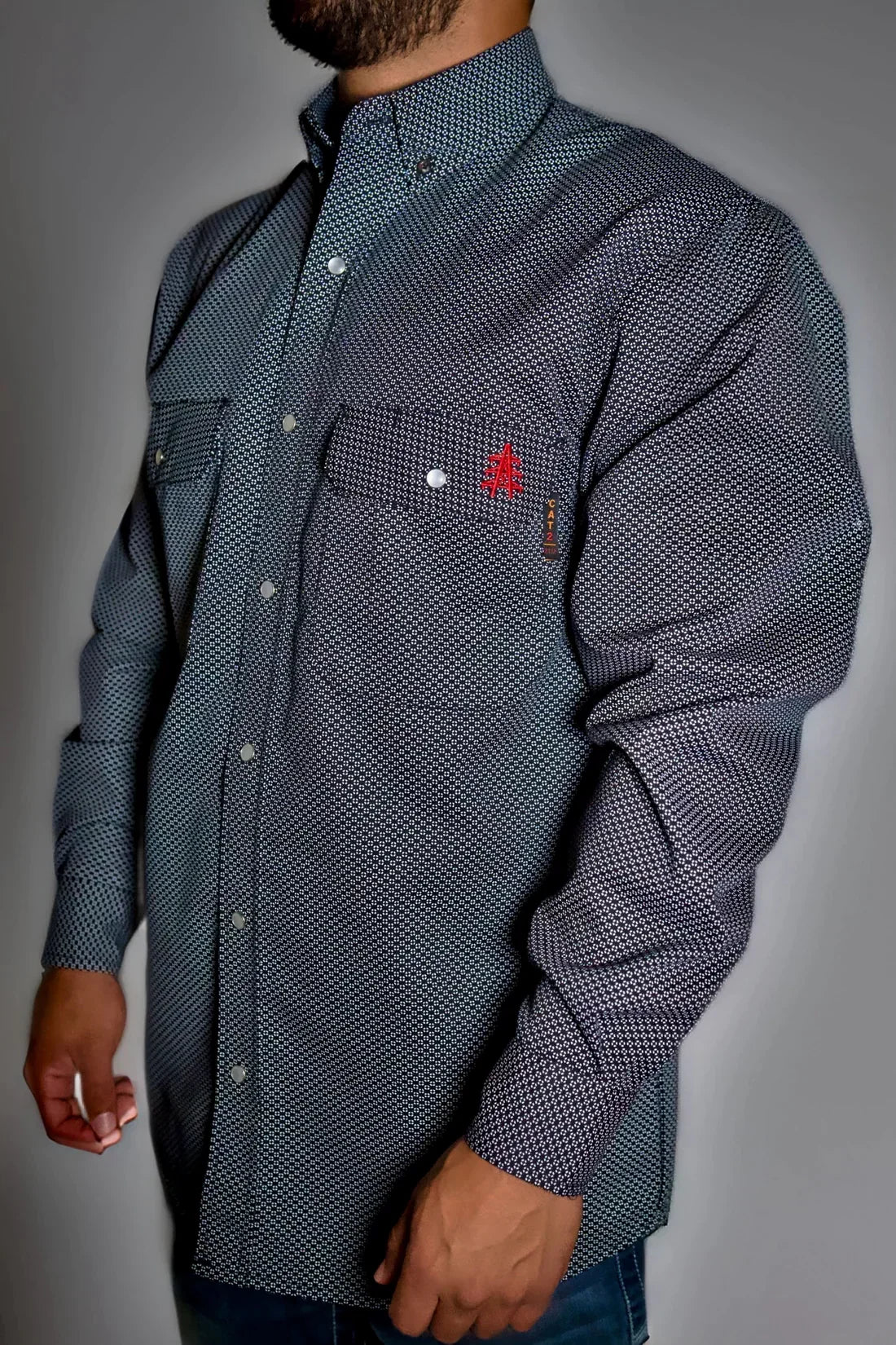 Black pearl snap work shirt for a men's workwear capsule wardrobe