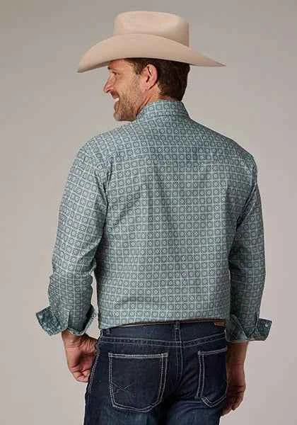 Roper 2019 Silver Spring Foulard (Grey) - Men's Western Shirt