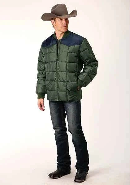 Roper 1473 Poly Filled (Navy/Green) - Men's Jacket