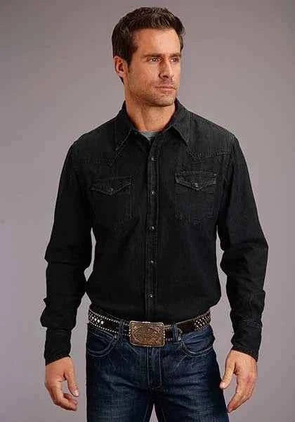Stetson Modern Denim (Black) - Men's Western Shirt