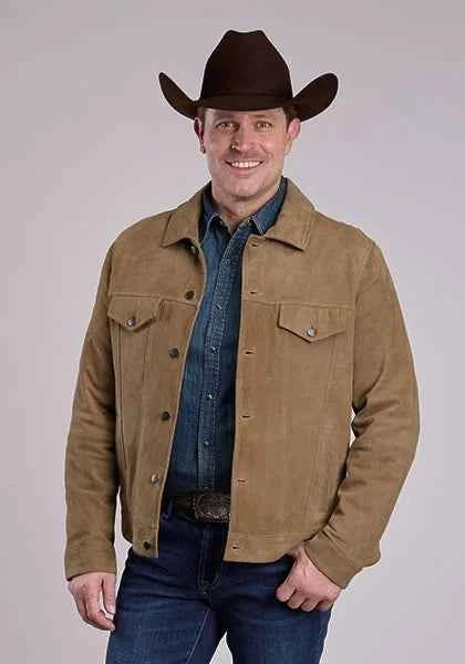 Stetson Novelty Solid "Denim" (Tan) - Men's Suede Jacket