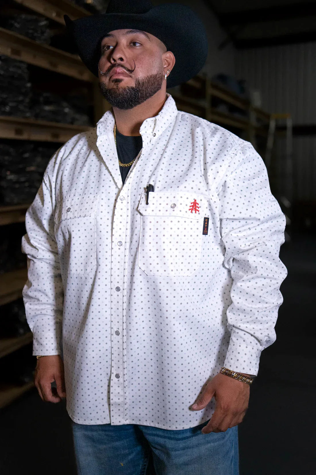 Flame-Resistant Work Shirt - Phantom White FR Pearl Snap