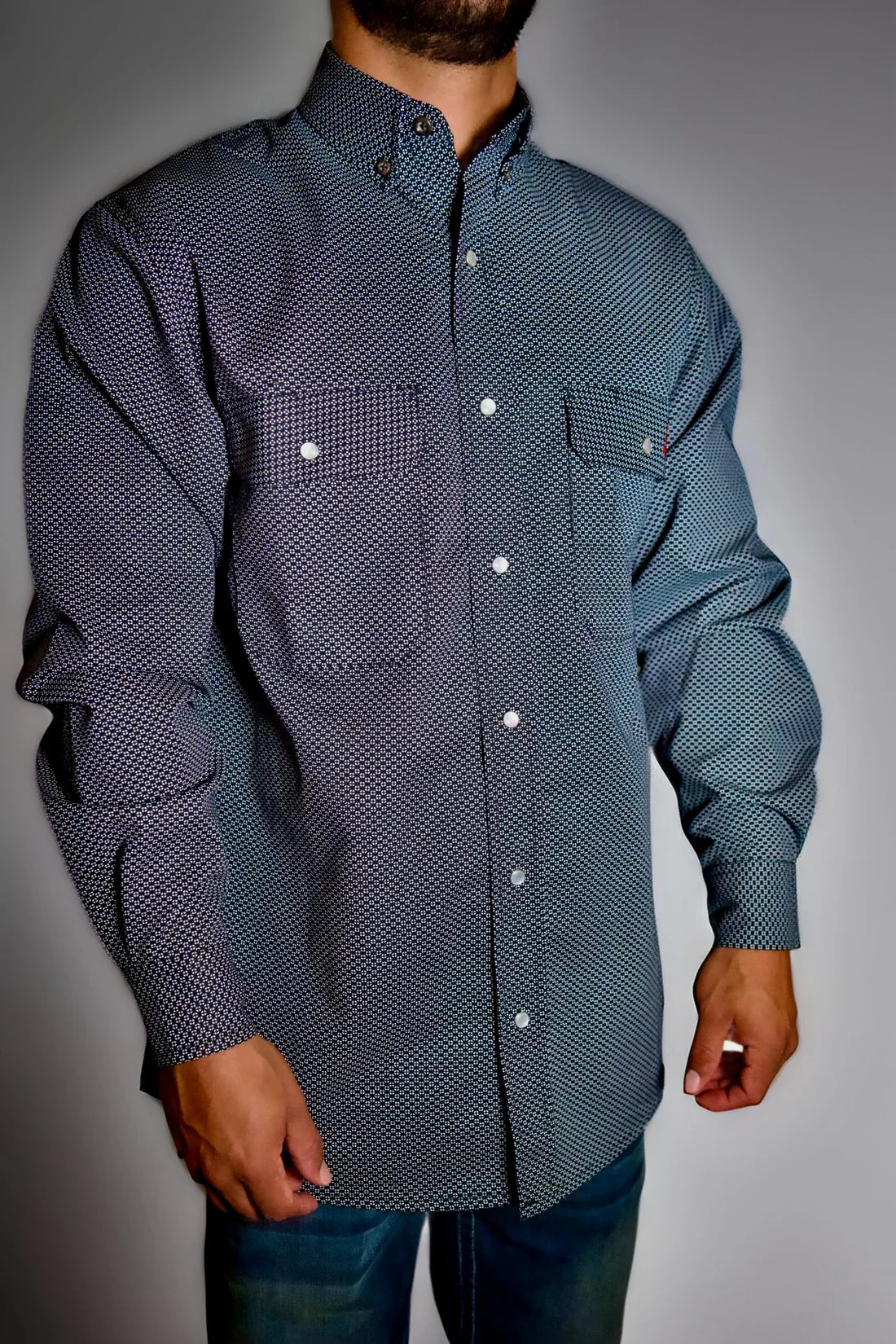 Boost Your Work Performance with the Shadow Black FR Pearl Snap Shirt