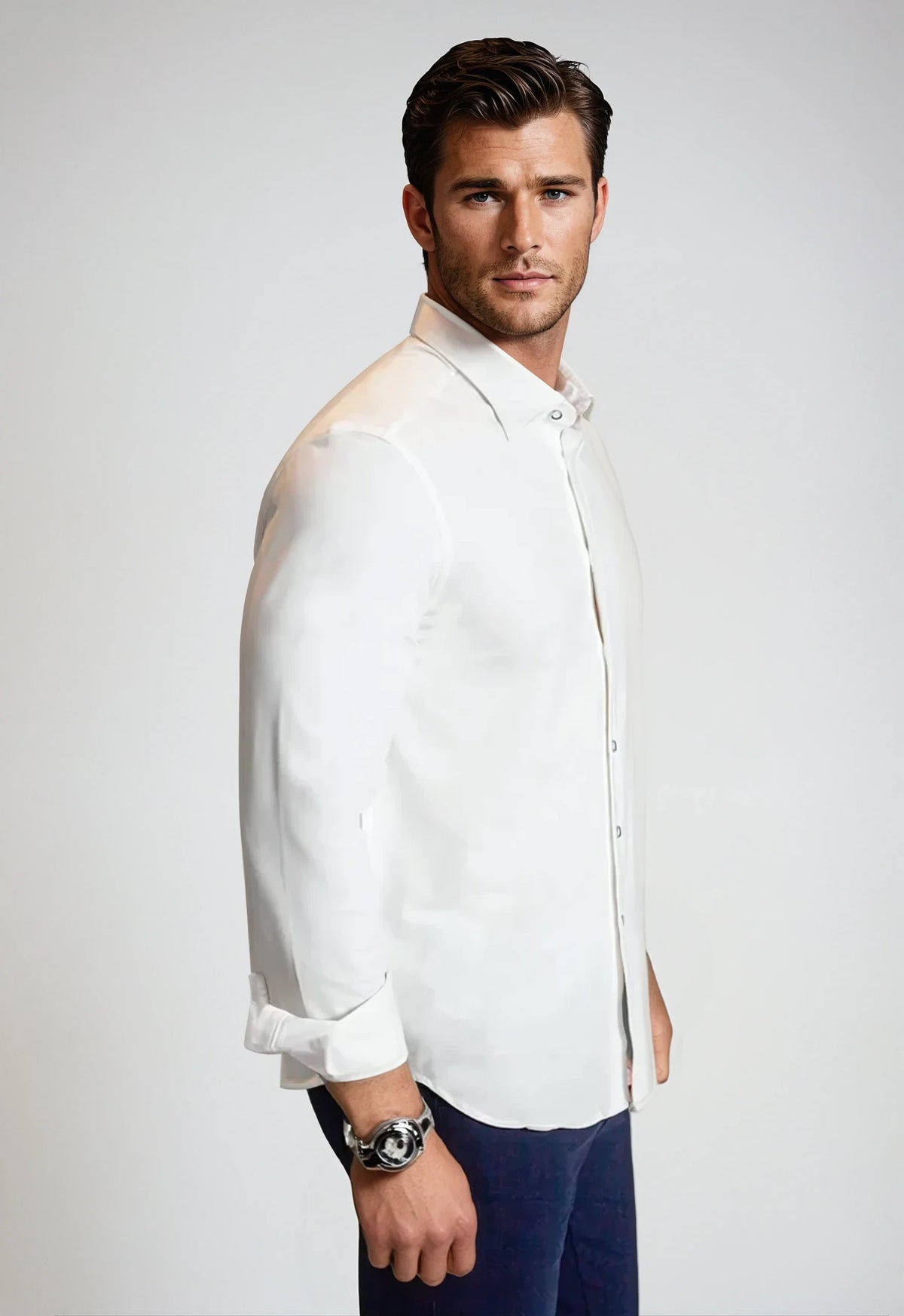 Versatile White Long Sleeve Shirt: Effortless Elegance for Any Occasion
