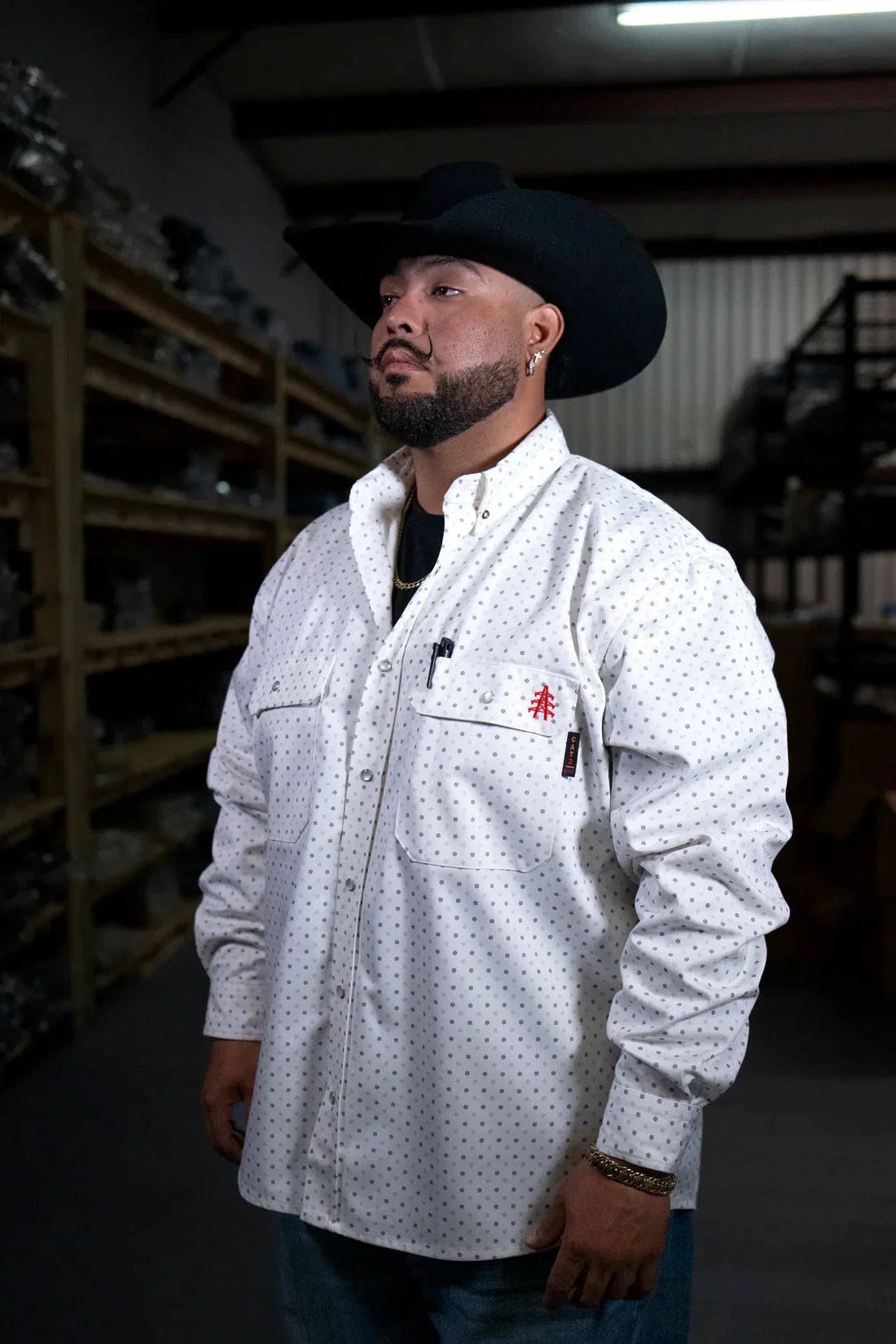 Flame-Resistant Work Shirt - Phantom White FR Pearl Snap
