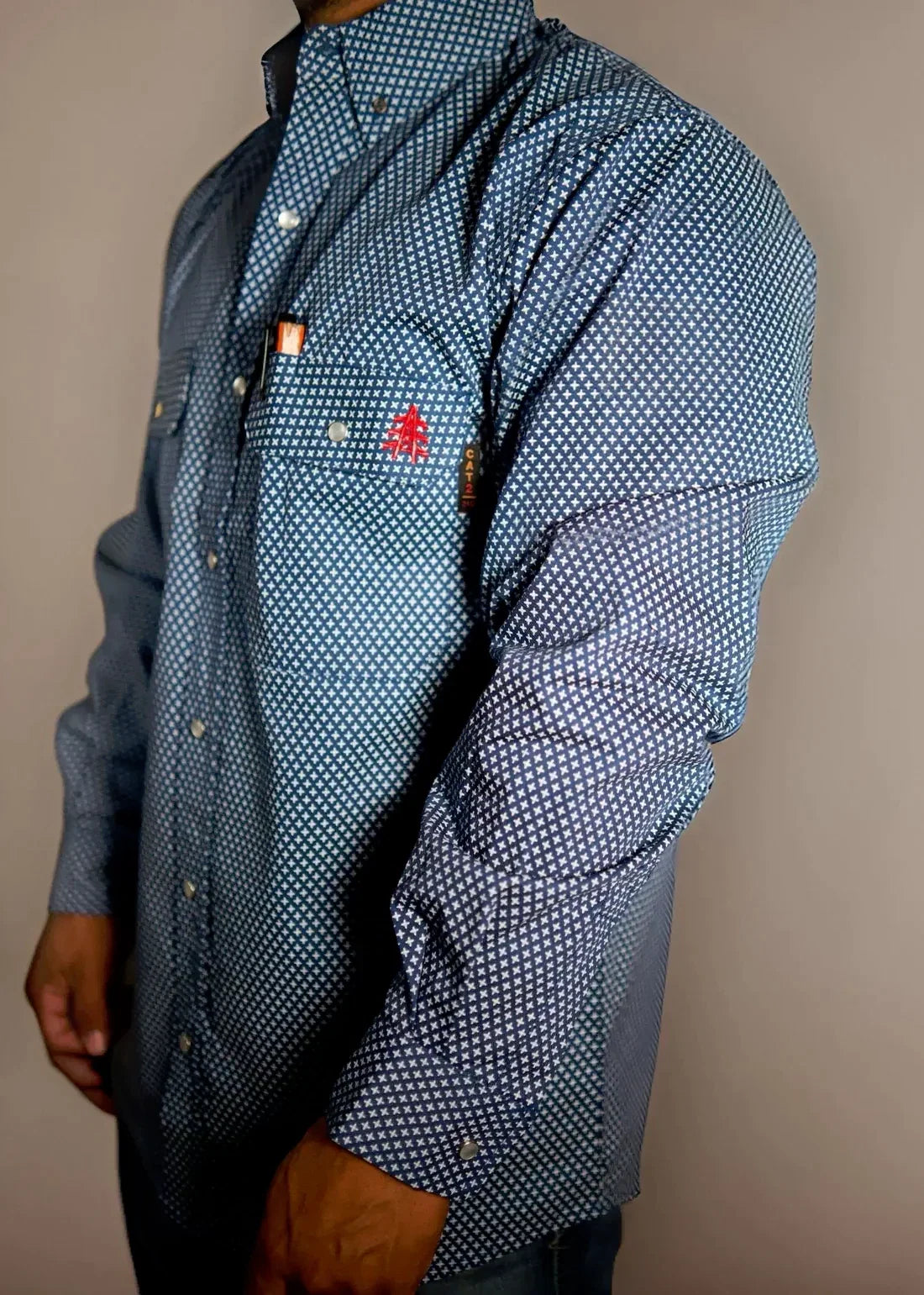FR Pearl Snap Work Shirt - Honor Navy for Everyday Safety and Style