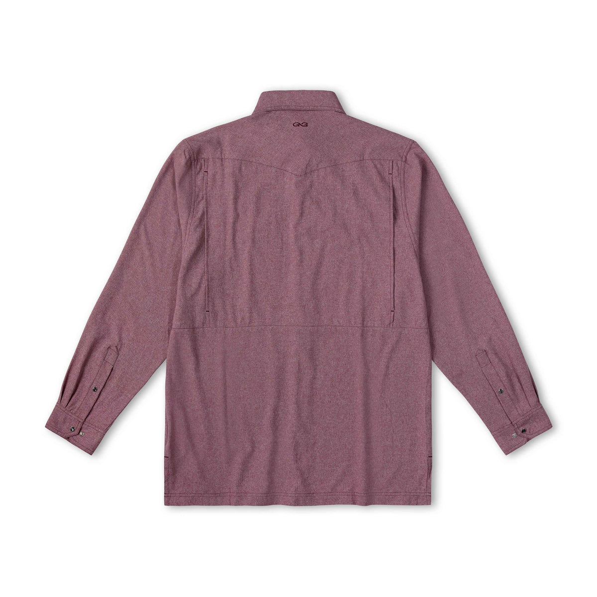 Maroon Pearl Snap Shirt | Long Sleeve