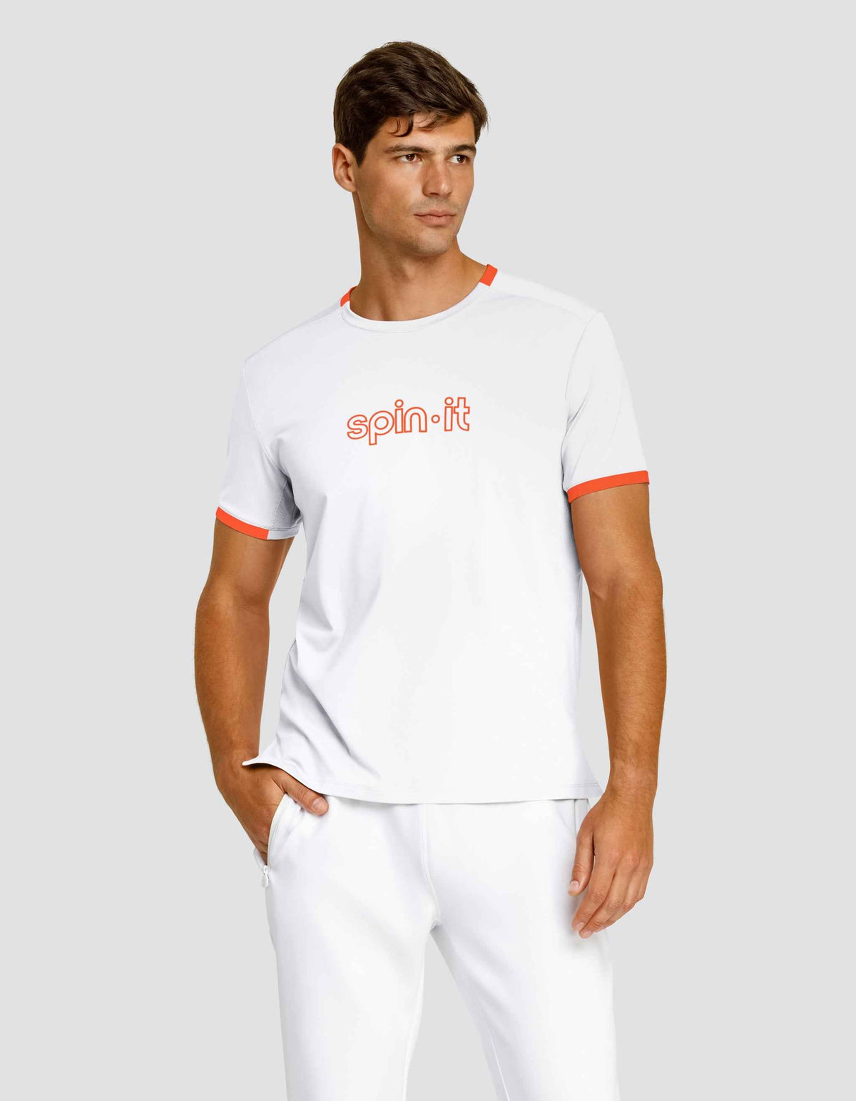 RONALDO SHORT SLEEVE TOP - CHALK WHITE LOGO