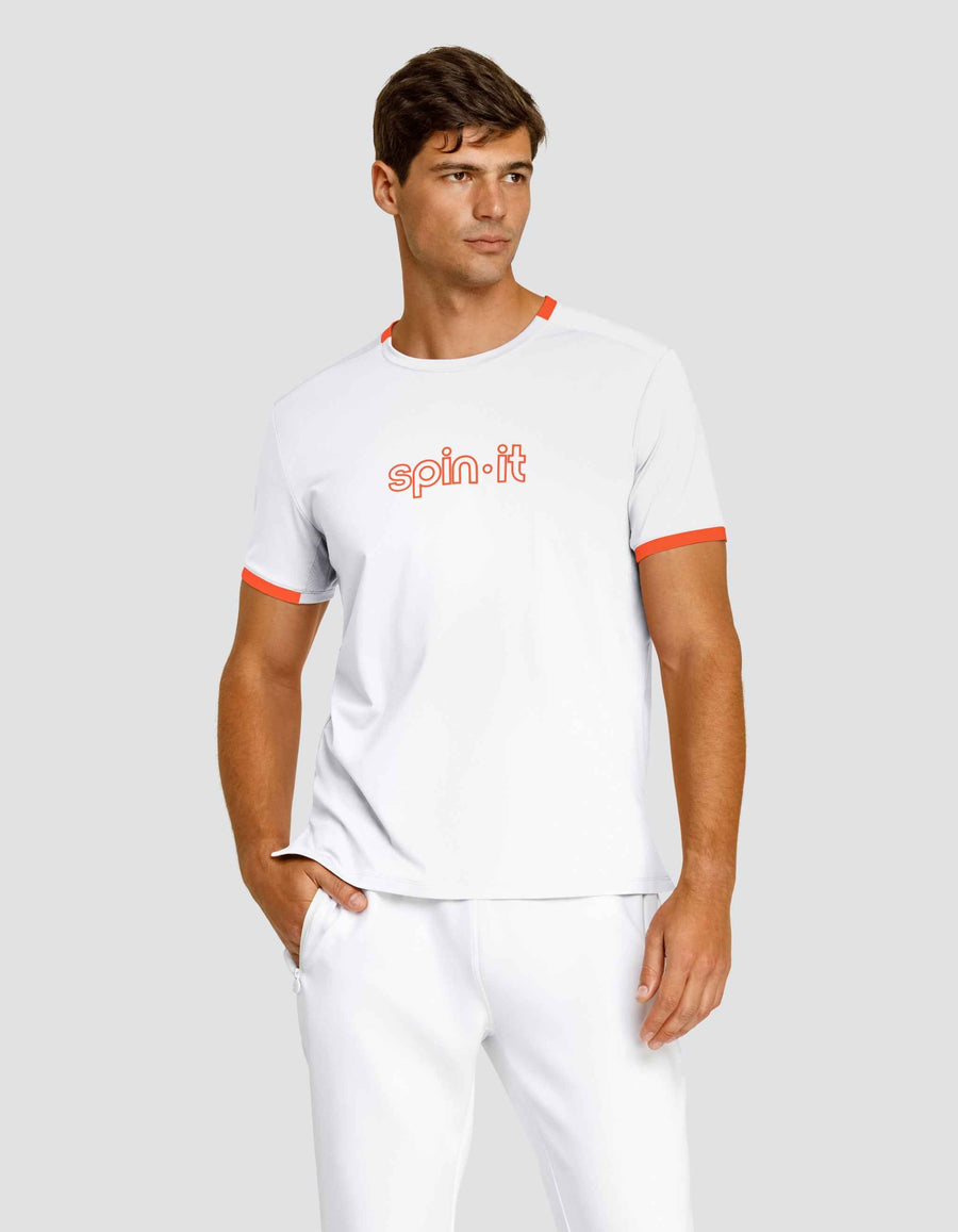 RONALDO SHORT SLEEVE TOP - CHALK WHITE LOGO