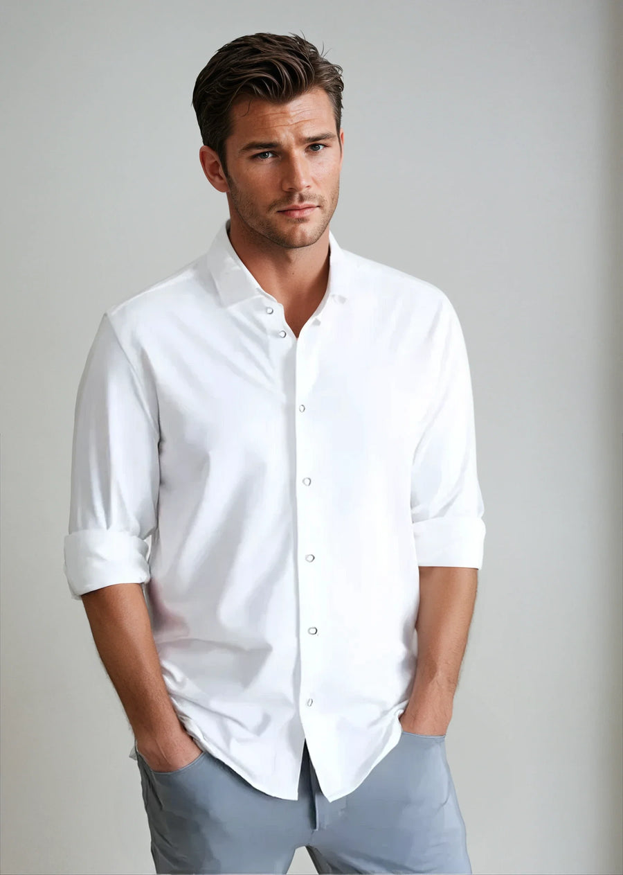 Versatile White Long Sleeve Shirt: Effortless Elegance for Any Occasion
