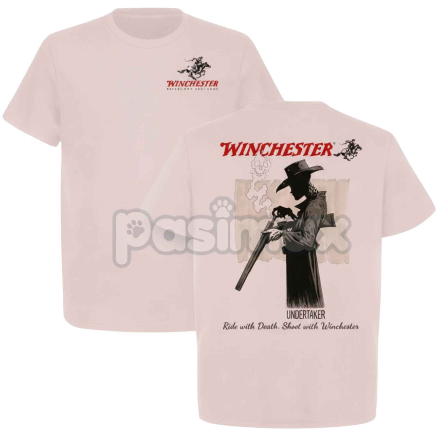 Winchester Undertaker T-Shirt - Grim Reaper Cowboy Graphic Tee, Skull & Rifle Western Streetwear, Unique Vintage Top for Men
