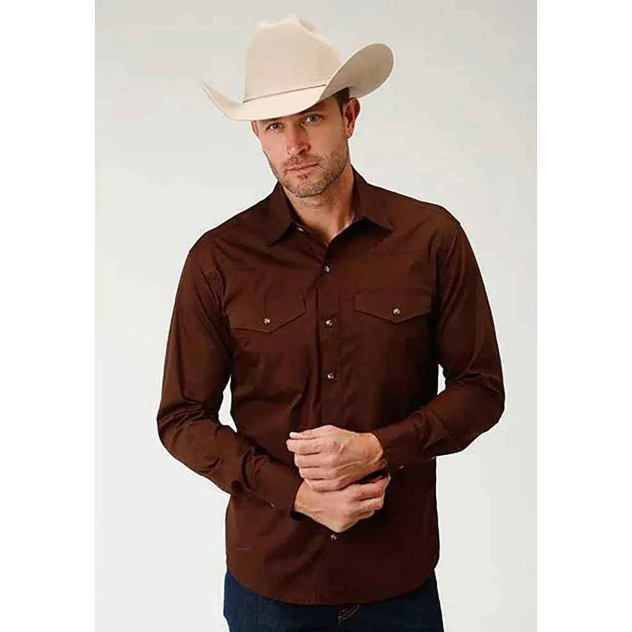 Roper Solid Poplin Snap - Mens Western Shirt